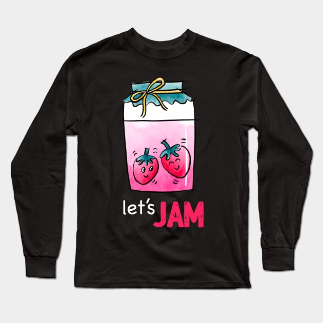 Strawberry Jam jar Long Sleeve T-Shirt by Farissa